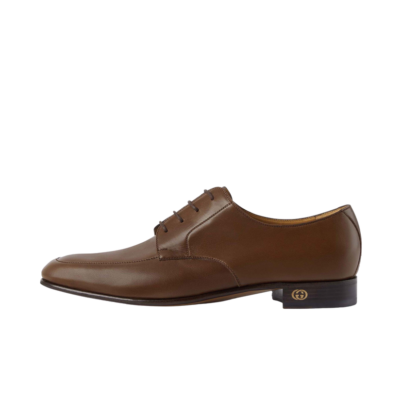 Кецове и обувки Gucci Leather Lace-up Shoes Brown Кафяво | 723610 U7J00 2361