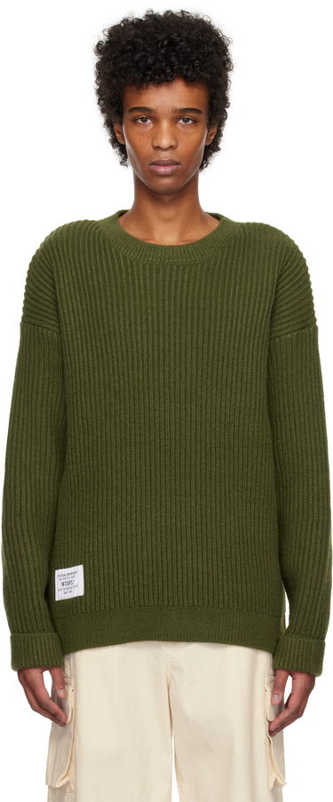 Пуловер WTAPS WTAPS Deck Knit Sweater Зелено | 242MADT-KNM06, 0
