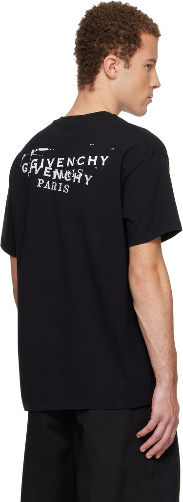 Тениска Givenchy 'GIVENCHY' Stamp Print T-shirt Черно | BM71NK3YSA001, 2