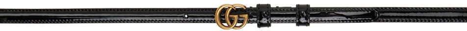 Колани Gucci Thin Patent Double G Черно | 707327 1J70C, 0