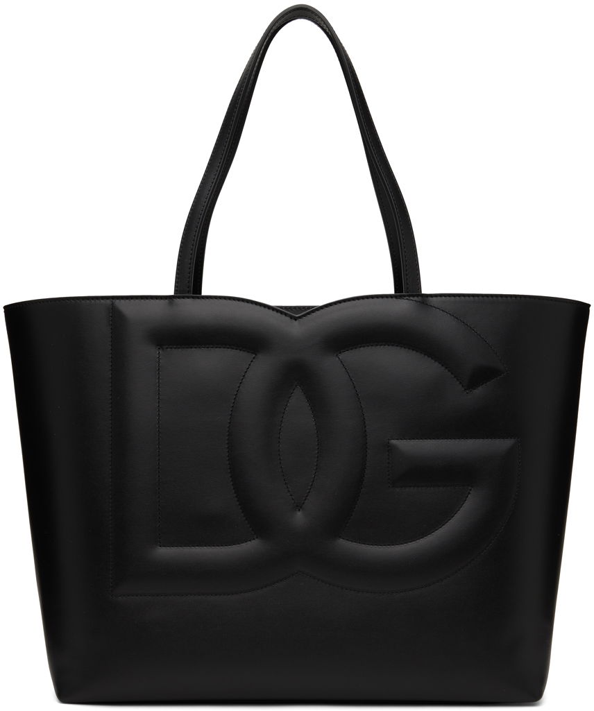 Голяма пазарска чанта Dolce & Gabbana Black Medium 'DG' Logo Tote Черно | BB7338AW576, 0