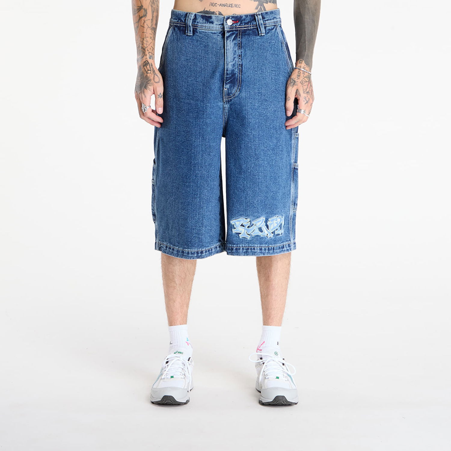 Къси панталони RIPNDIP RIPNDIP Ace Ultra Wide Leg Shorts Синьо | RNDFALL25111, 0