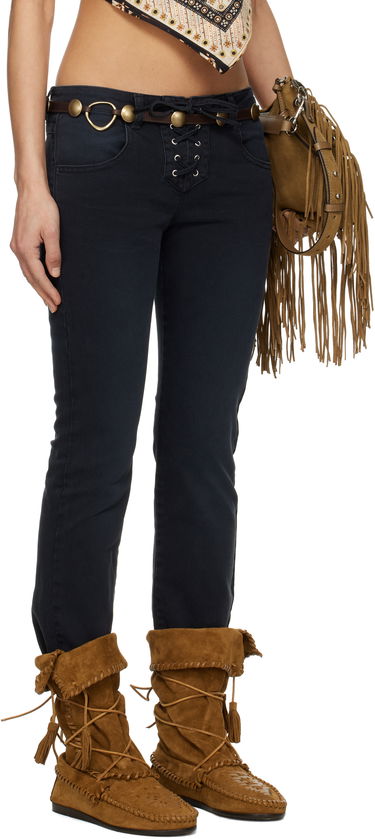 Дънки ISABEL MARANT Isabel Marant Vanel Lace-Up Jeans Черно | PA0544FB-C2H02I, 1