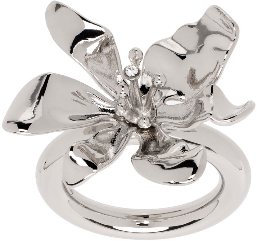 Пръстен Acne Studios Silver Flower Ring Металик | C50445-