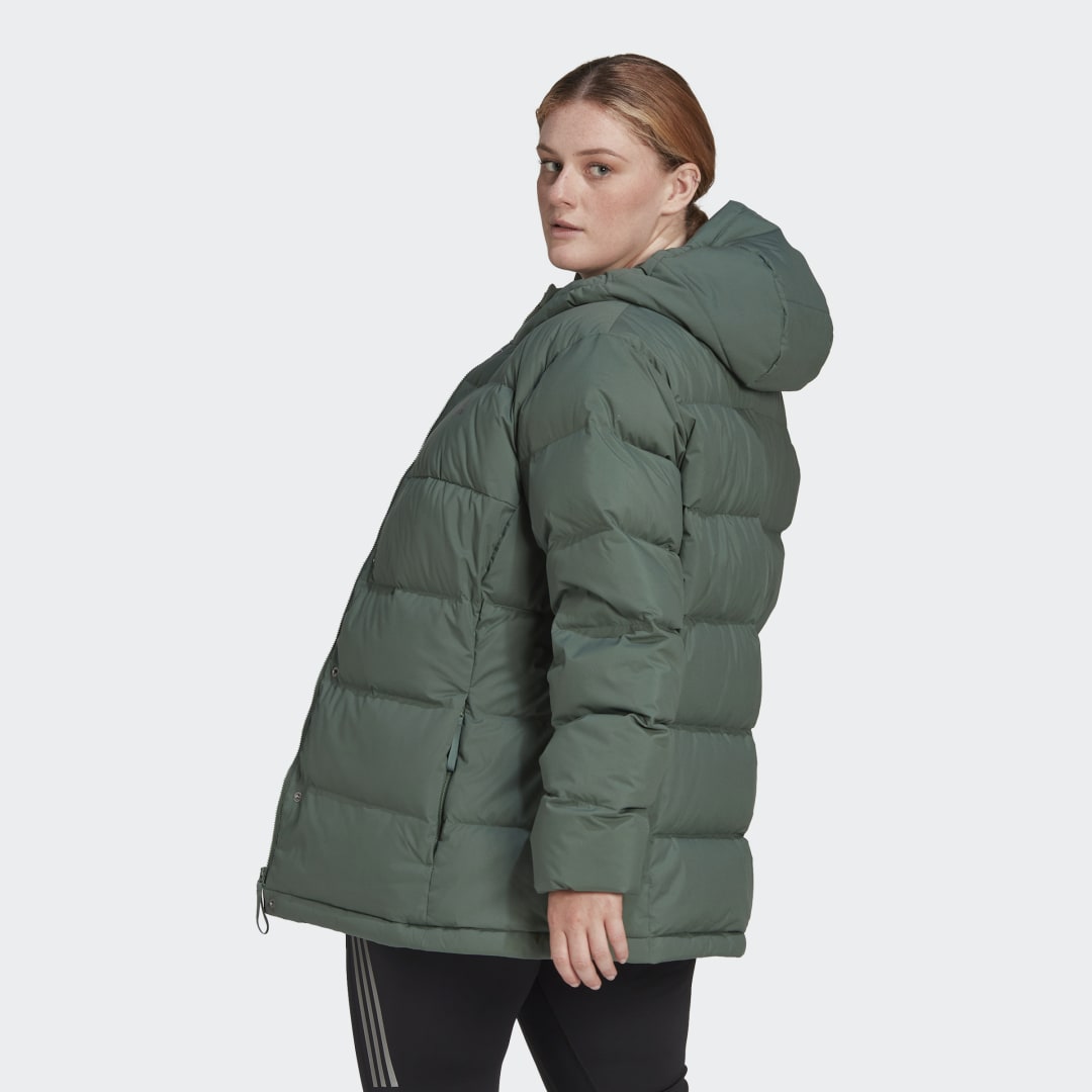 Пухо яке adidas Originals Helionic Hooded Plus Size Down Jacket Зелено | HE1460, 1
