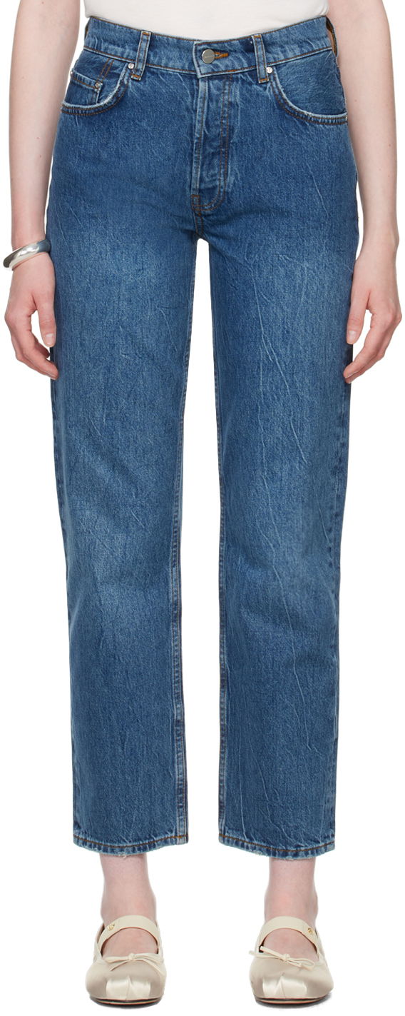 Дънки Anine Bing ANINE BING Benson Straight Jeans Синьо | A-06-10010-WHD20, 0