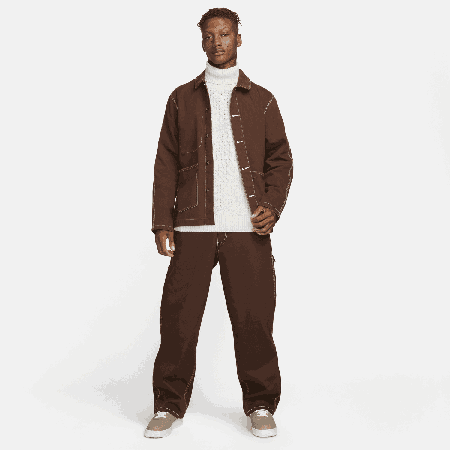 Пуловер Nike Life Cable Knit Turtleneck Jumper Бяло | FB7770-072, 1