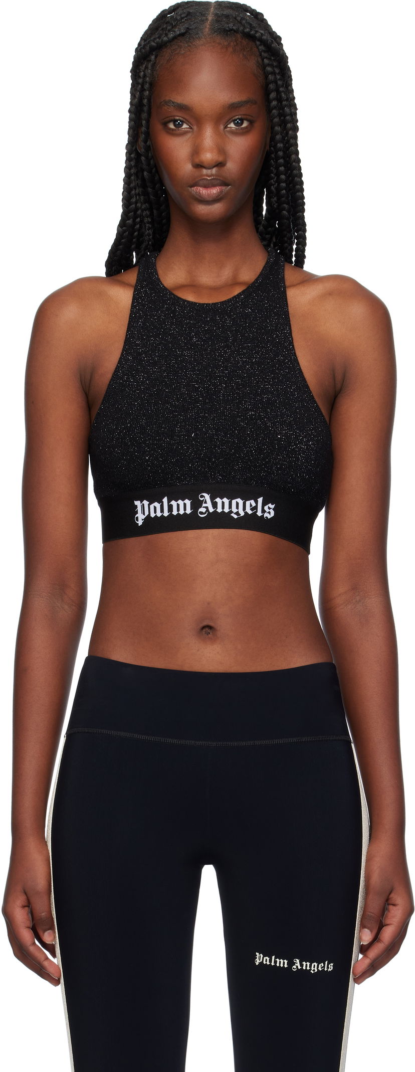 Потник Palm Angels Logo Tape Tank Top Черно | PWHT001F24KNI0011010