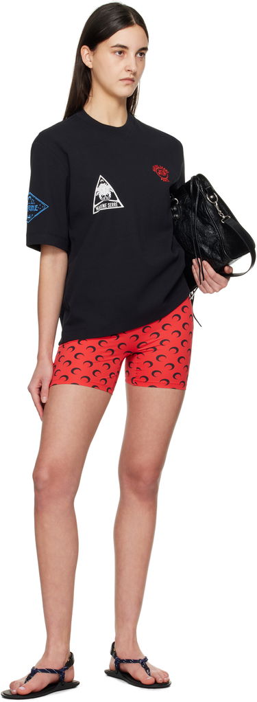 Къси панталони Marine Serre Marine Serre Moon Jersey Sport Shorts Червено | WSH007A CJER0001, 3