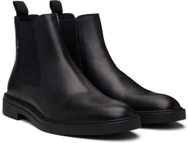 Грижа за обувките BOSS Nappa Leather Chelsea Boots with Signature Stripe Черно | 50552527, 4
