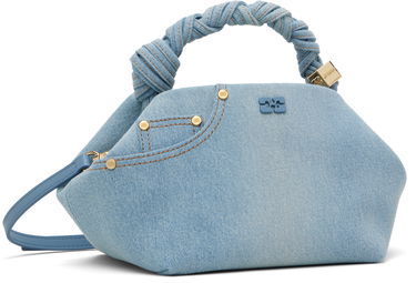 Дамска чанта GANNI GANNI Small Bou Denim Shoulder Bag Синьо | A6497, 1