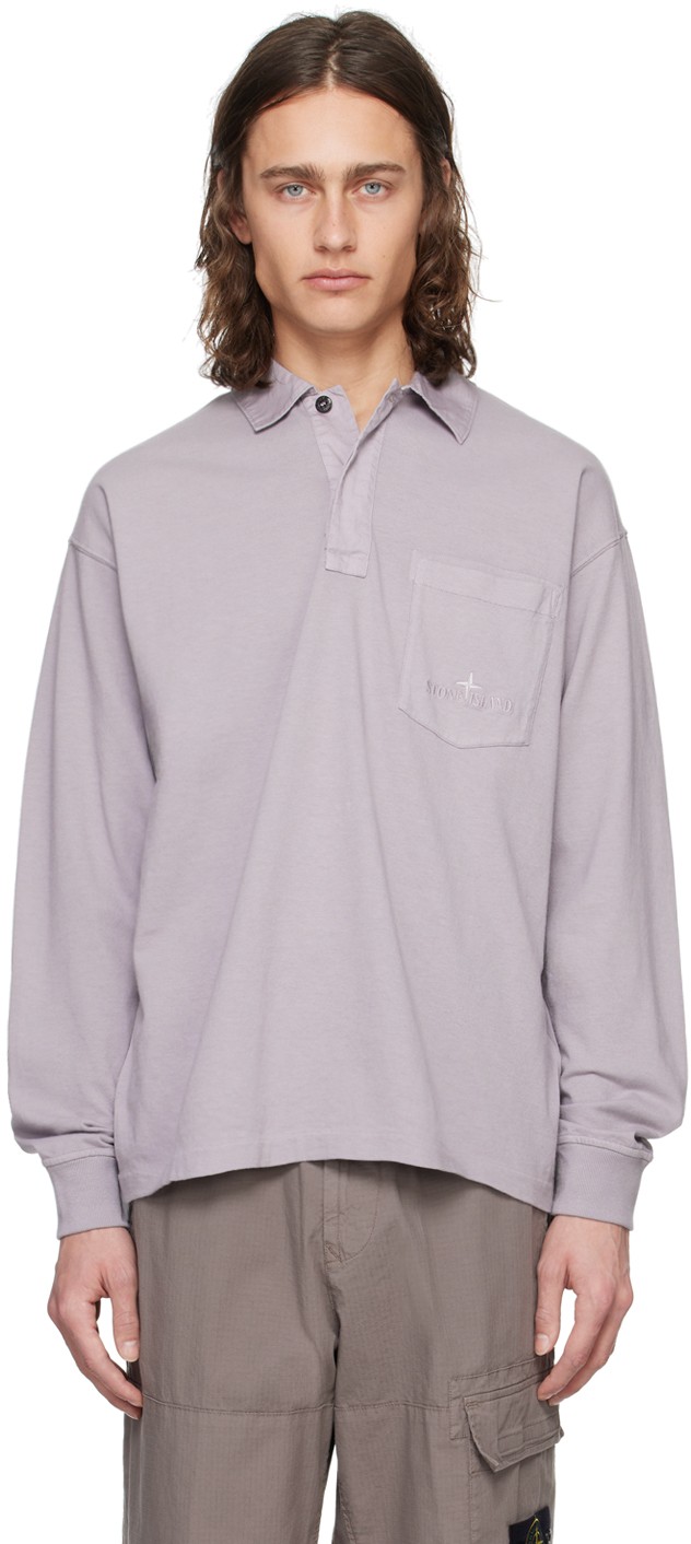 Gray Embroidered Polo