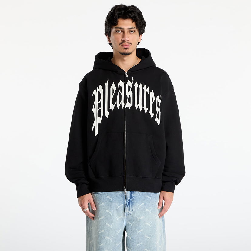 Суитчър Pleasures Twitch Zip Hoodie Черно | P25F026-BLACK