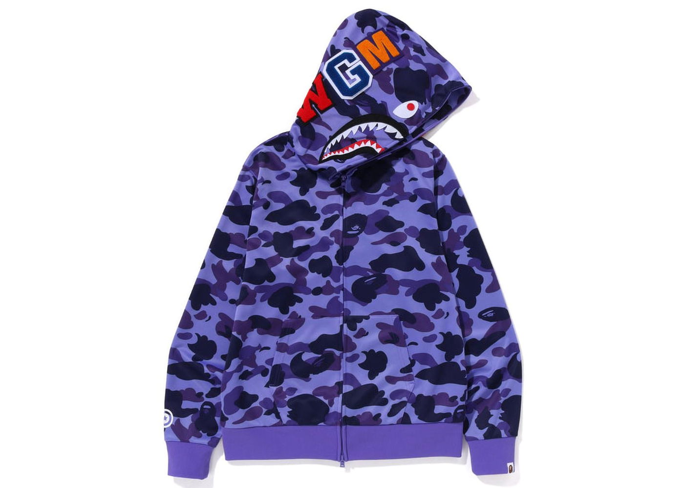Суитчър BAPE 1st Camo Jersey Shark Full Zip Hoodie Лилаво | 1I70-115-004, 0