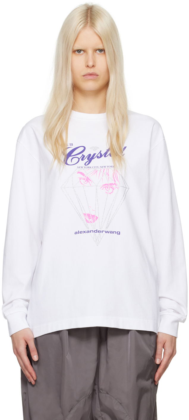 Тениска Alexander Wang 'Club Crystal' T-Shirt Бяло | UCC1241692, 0