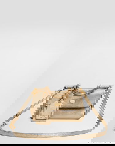 Дамска чанта Dolce & Gabbana My Sicily Pebbled Leather Top Handle Flap Bag Металик | BB7864BZ6488H945, 0