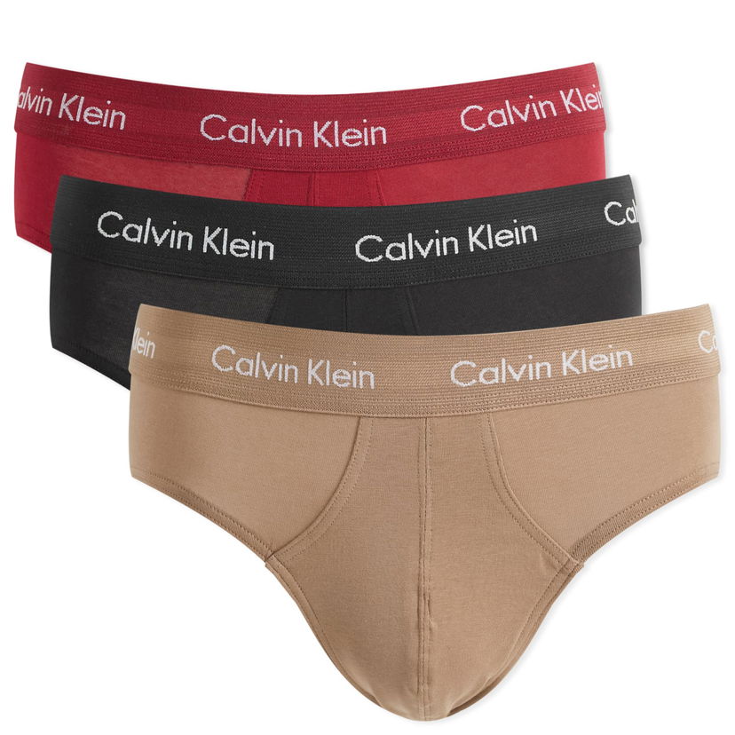 боди CALVIN KLEIN 3-Pack Hip Briefs, Size Large Кафяво | 0000U2661GNOO