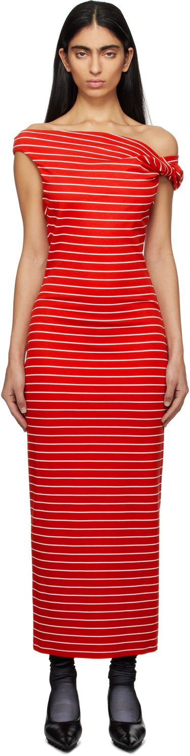 Pокля MSGM MSGM Striped Midi Dress Червено | 3841MDA30 257115, 0