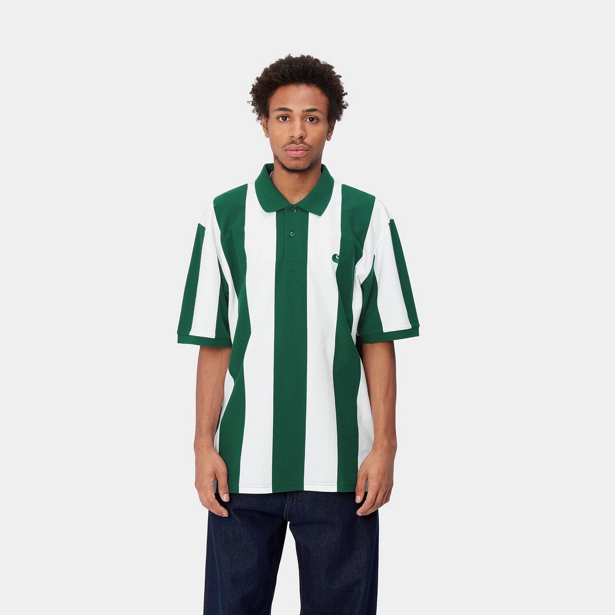 Поло тениска Carhartt WIP Hinton Polo Tee Зелено | I032972_23V_XX, 0