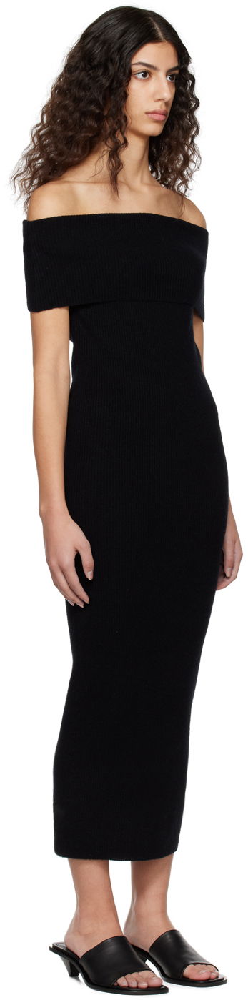 Pокля TOTEME Off-Shoulder Midi Dress Черно | 231-6010-325, 1