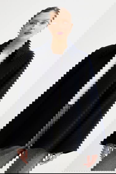 Яке Samsoe Samsoe ALMA Wool Cape Jacket Тъмно синьо | F23300184, 0