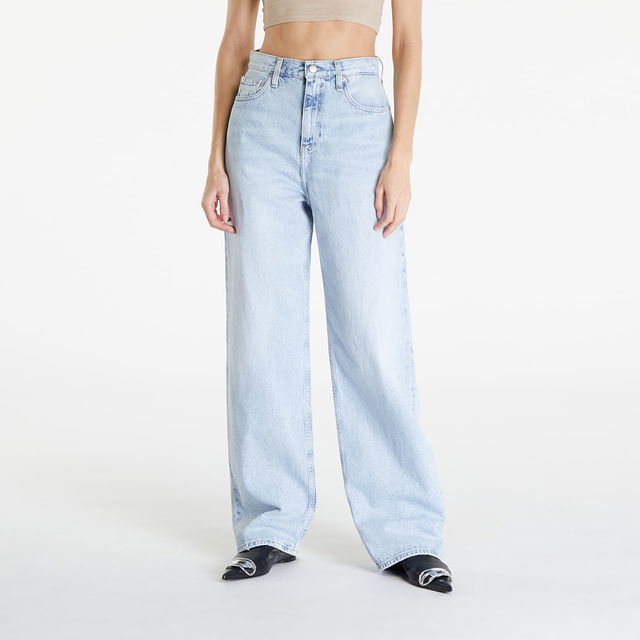 High Rise Relaxed Coated Jeans Denim Light