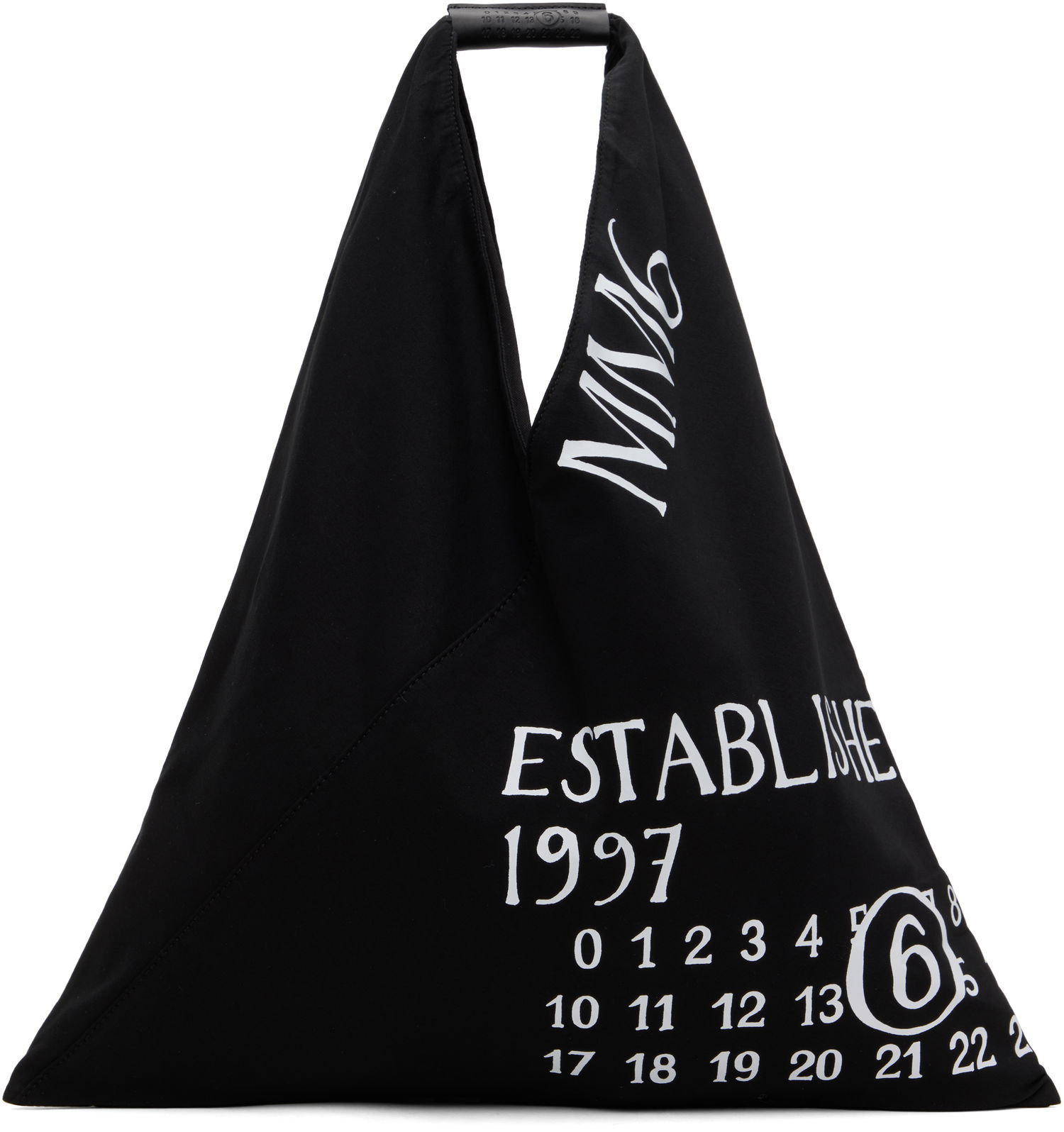 Голяма пазарска чанта Maison Margiela MM6 Maison Margiela Classic Triangle 'Established' Print Tote Черно | S54WD0039 P7260, 0