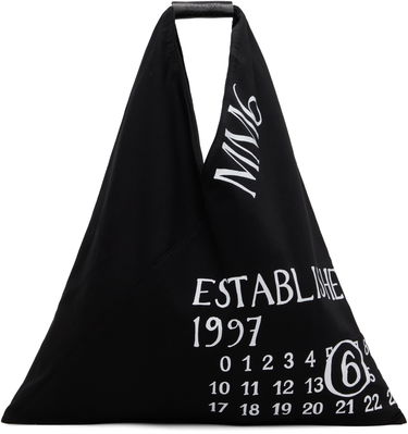 Голяма пазарска чанта Maison Margiela MM6 Maison Margiela Classic Triangle 'Established' Print Tote Черно | S54WD0039 P7260, 0