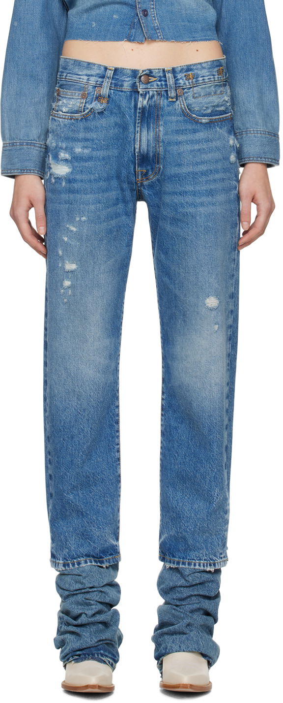 Дънки R13 R13 Boyfriend Stacked Jeans Синьо | R13W5083-969, 0