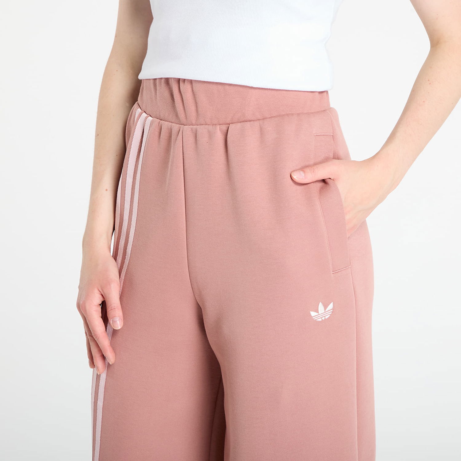 Панталони adidas Performance Off Placed 3-Stripes Wide Leg Pants Розово | JW3621, 1