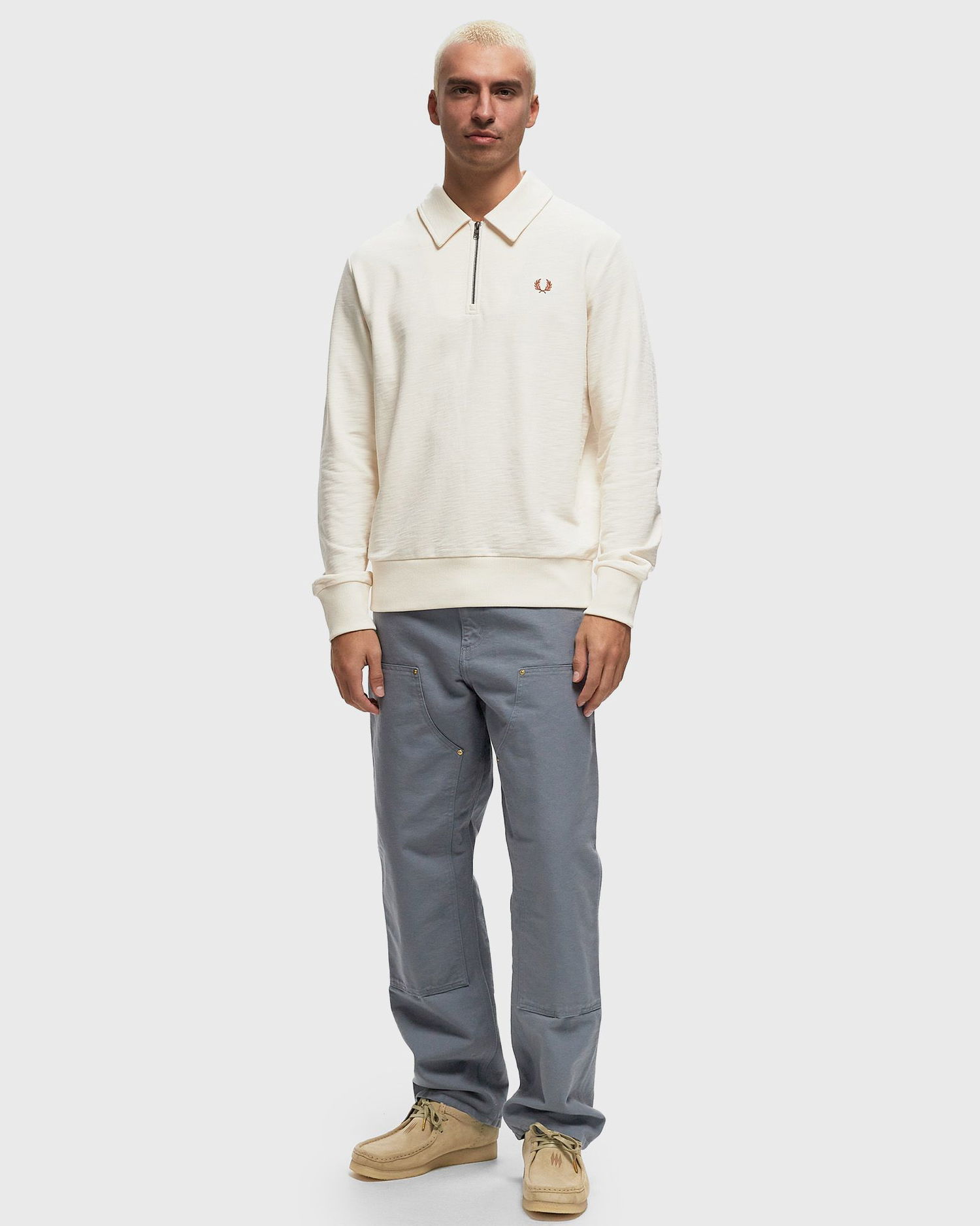 Суитчър Fred Perry Zip Neck Collar Sweatshirt Бежово | M6639-560, 1