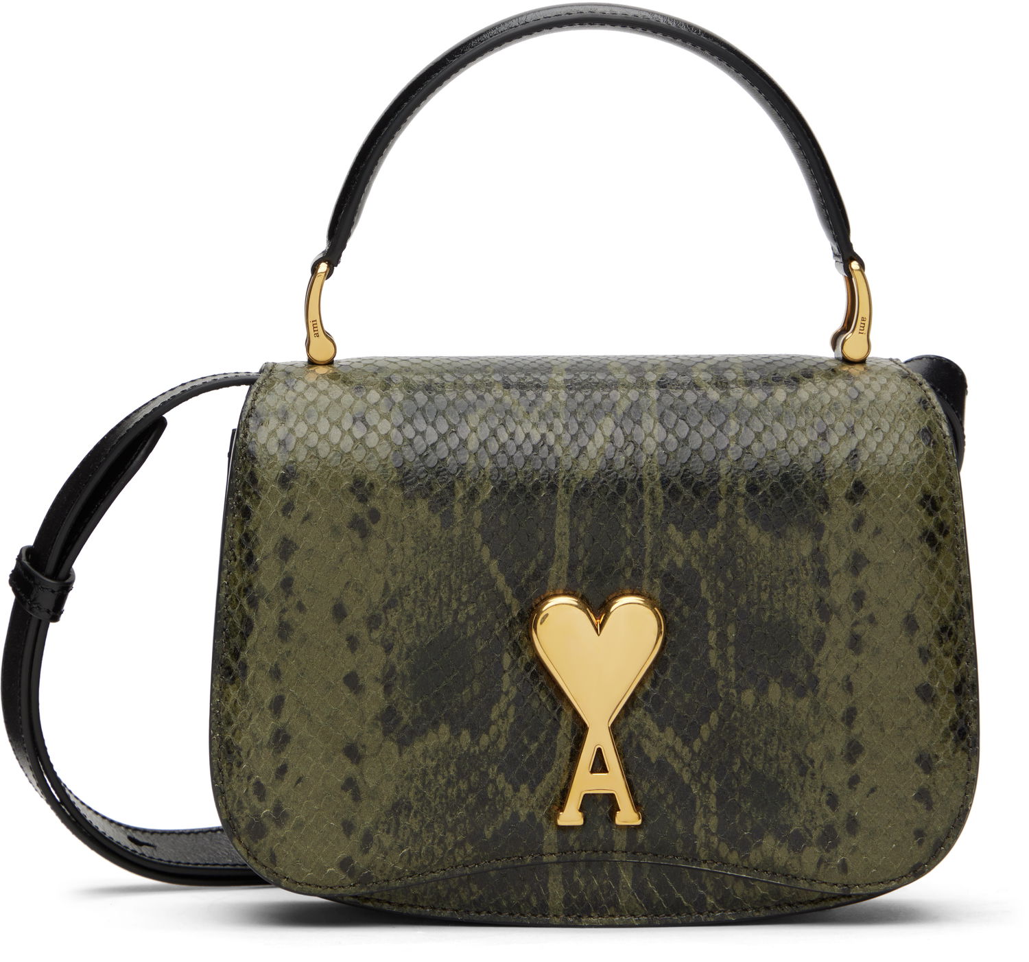 Дамска чанта AMI AMI Paris Leather Top Handle Bag Зелено | ULL007.AL0106, 0