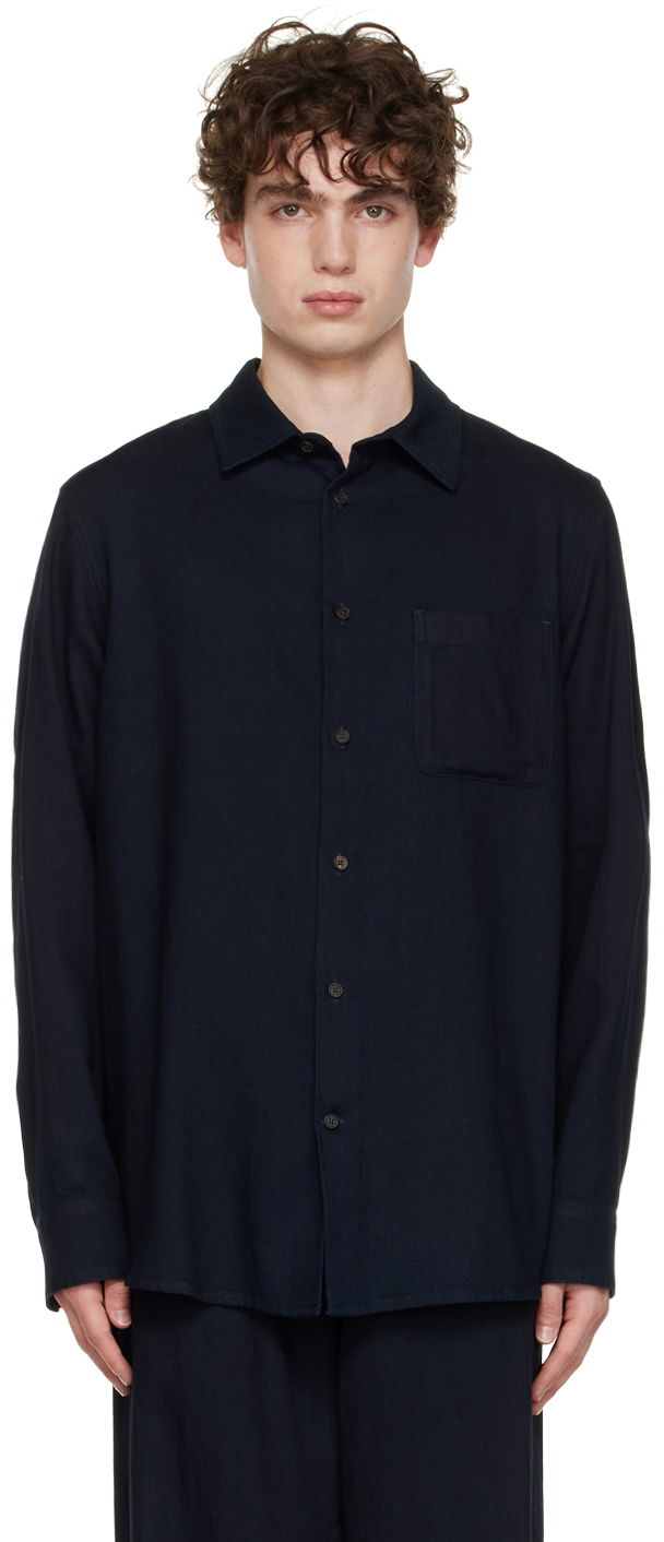 Риза The Row Exclusive Navy Joseph Button-Up Shirt Синьо | JOSEPH SHIRT W2195, 0