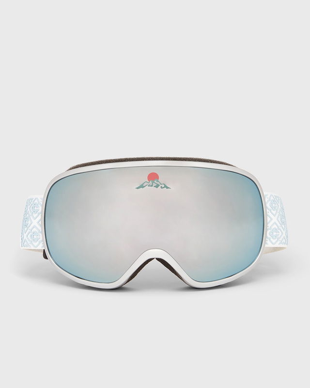 Mirrored Lens Patterned Strap Ski Goggles