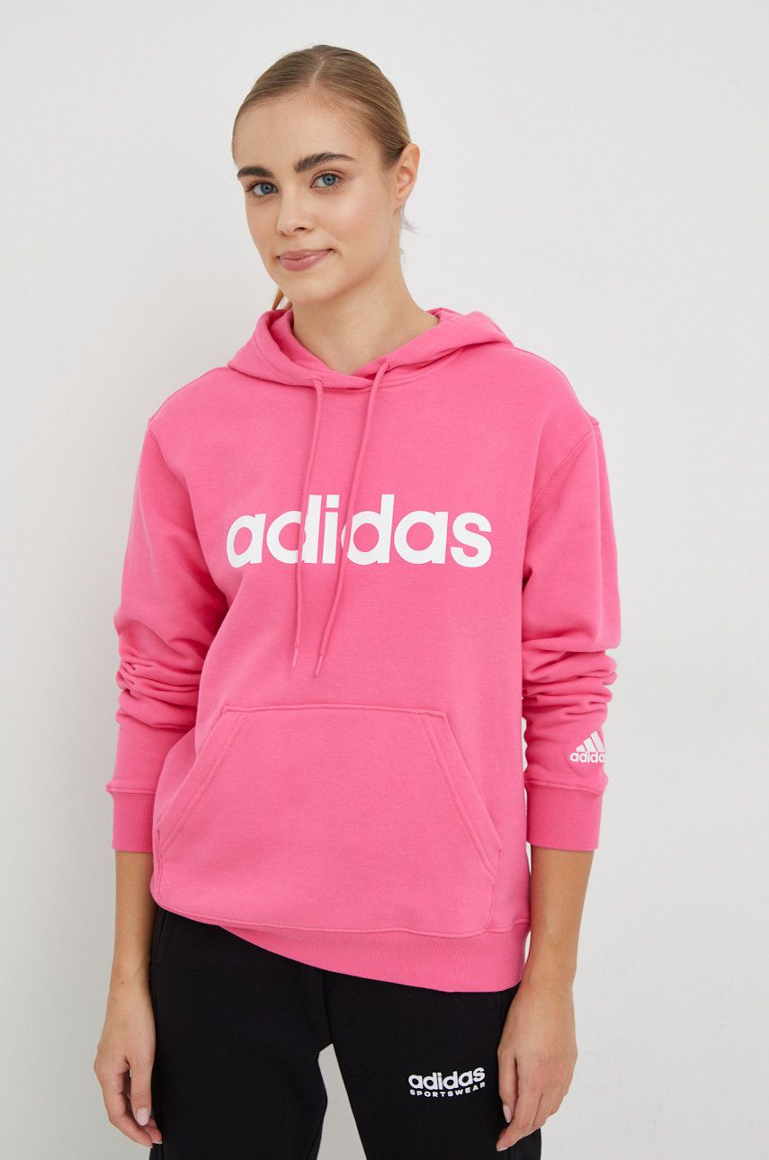 Суитчър adidas Originals Cotton Hoodie with Logo Print Розово | IC6885, 0