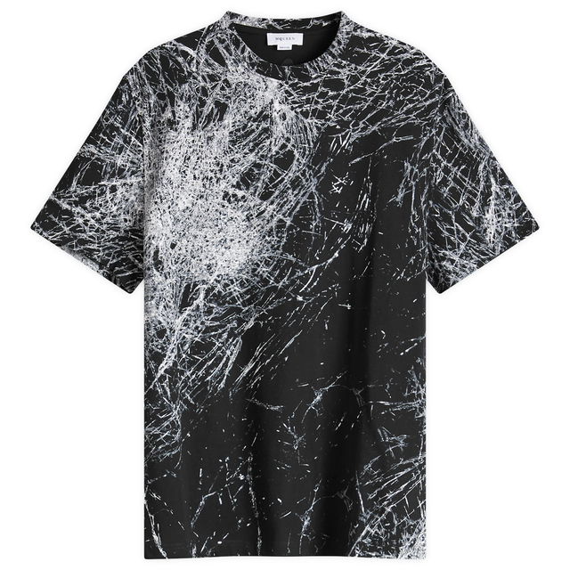 Smashed Glass Print T-Shirt Black Large