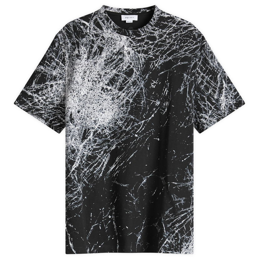 Тениска Alexander McQueen Smashed Glass Print T-Shirt Black Large Черно | 808467-QXABJ-1000