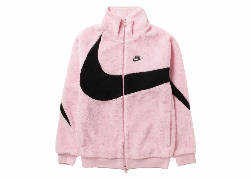 Яке Nike Sportswear Big Swoosh Reversible Boa Jacket (Asia Sizing) Soft Pink/Black Розово | BQ6546-690