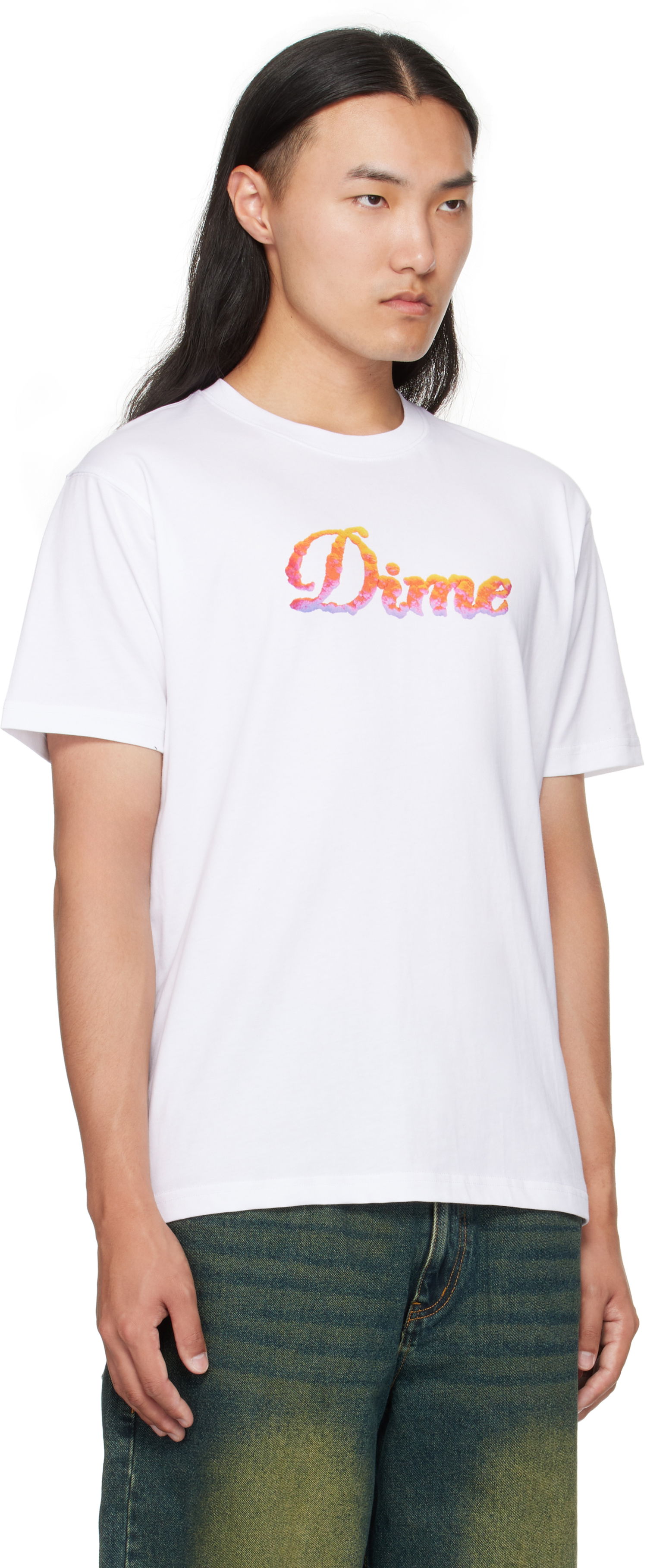 Тениска Dime Cursive Cloud T-Shirt Бяло | DIMEFA2564WHT, 1