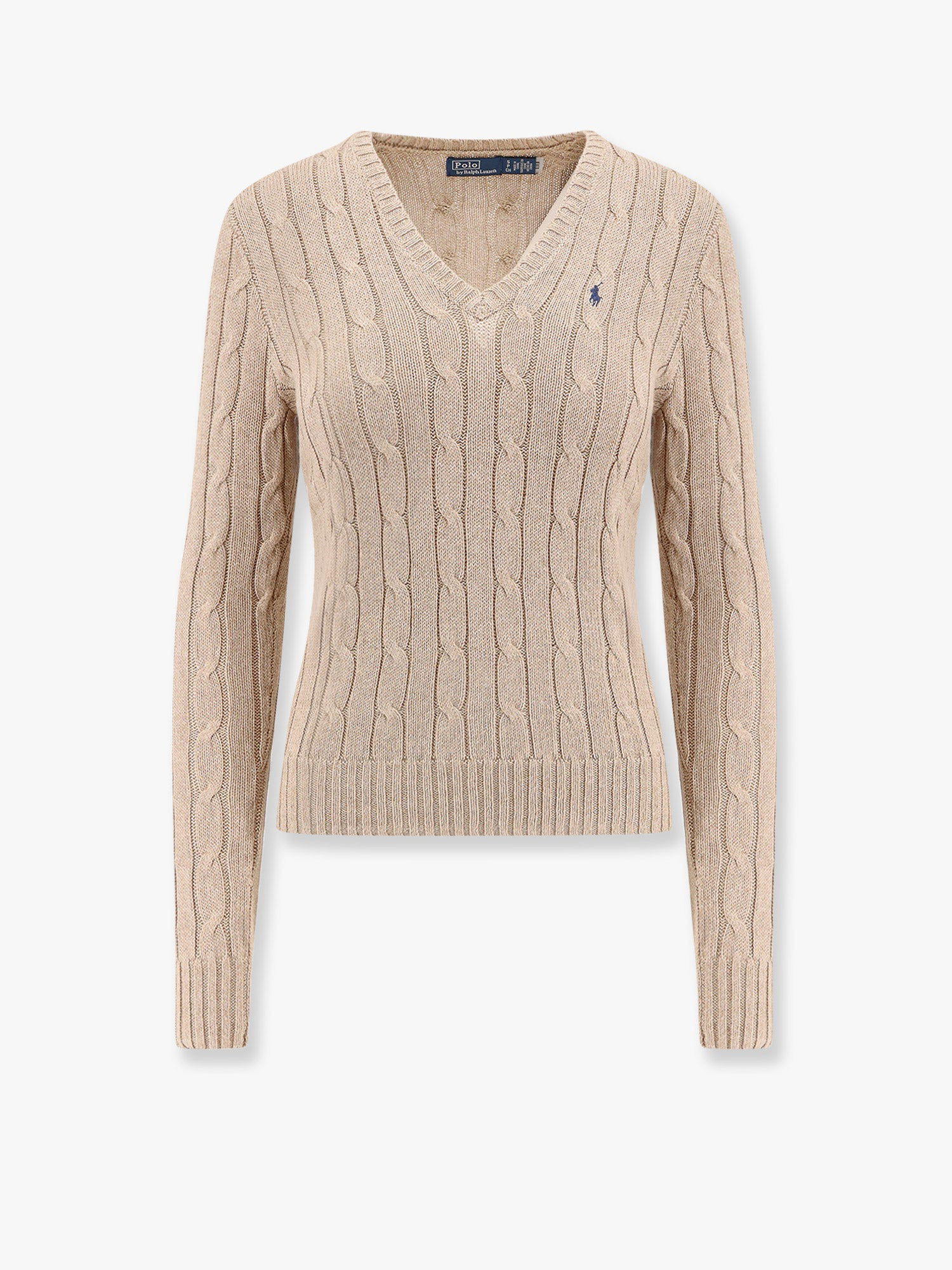 Пуловер Polo by Ralph Lauren Cable Knit V-Neck Sweater Бежово | 211945652003, 0
