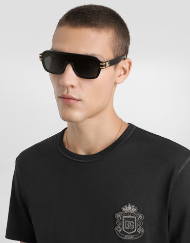 Тениска Dolce & Gabbana Dolce & Gabbana T-shirt With Heraldic Patch Черно | G8PT1ZG7PZUB0665, 3