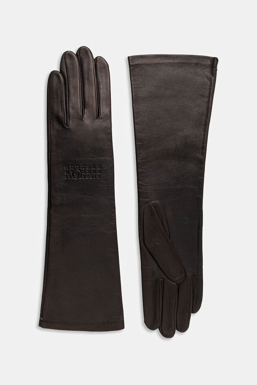 Ръкавици Maison Margiela Long Leather Gloves MM6 Maison Margiela x Agnelle Кафяво | S62TS0080.M07014.855