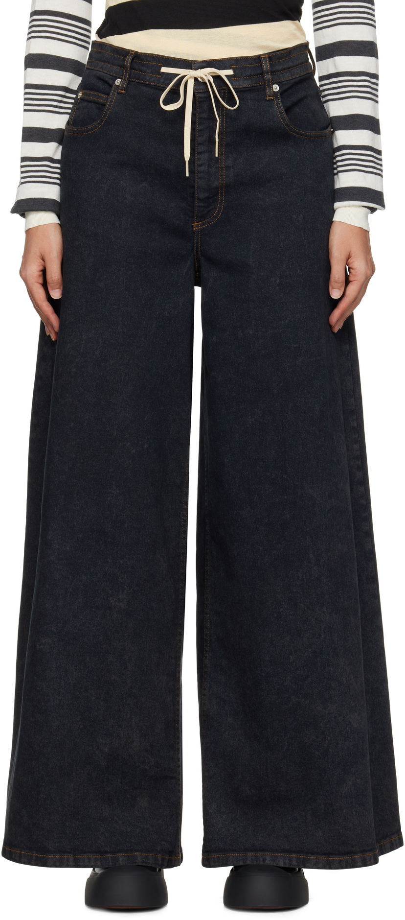 Дънки Marni Wide Leg Jeans Черно | PAJD0519A0 USCW94