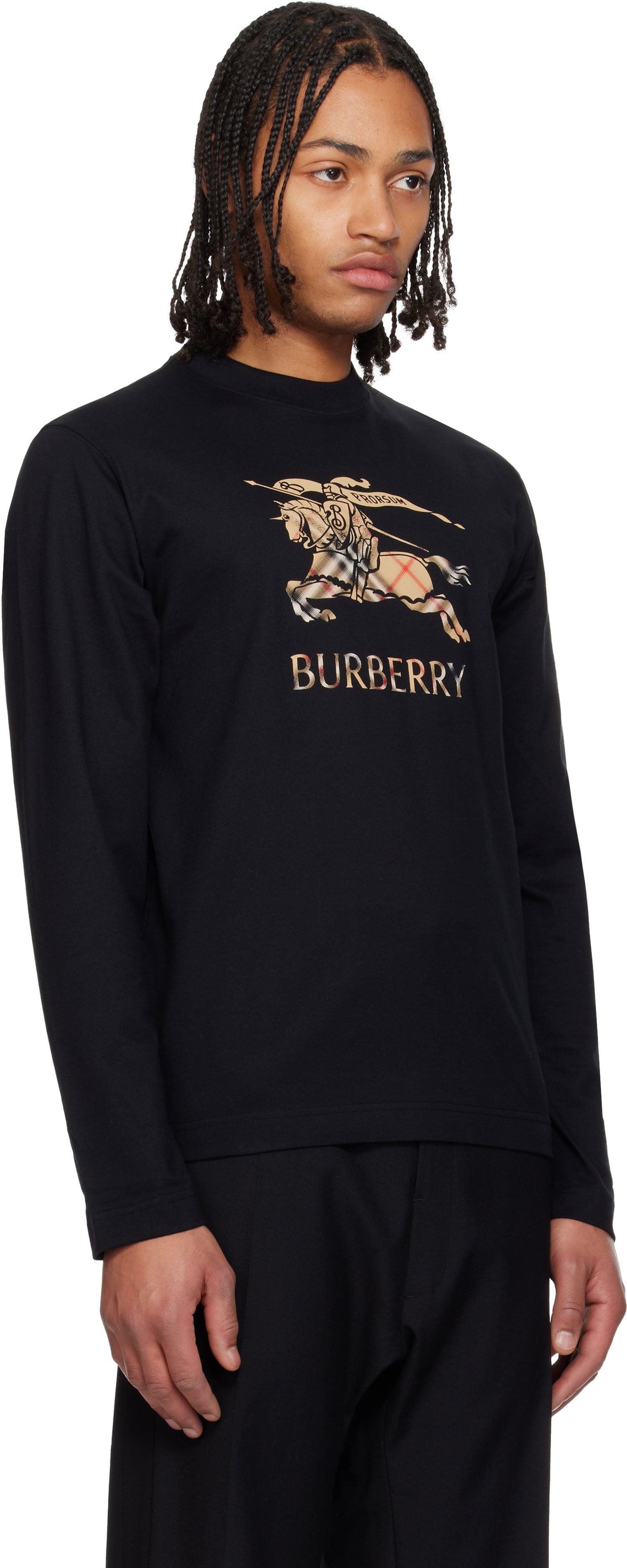 Тениска Burberry EKD Long Sleeve T-shirt Черно | 8121954, 1