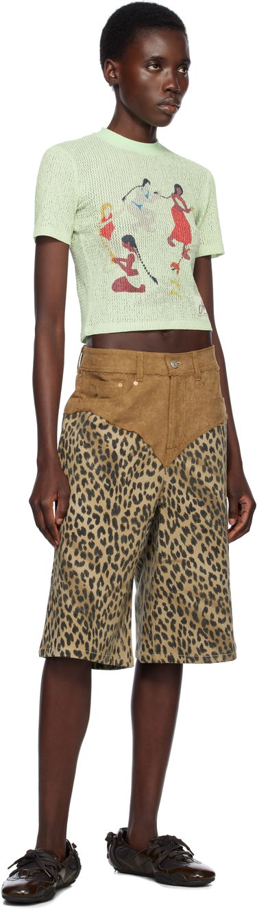 Къси панталони Andersson Bell Oxford Combo Leopard Shorts Бежово | apa821w, 3