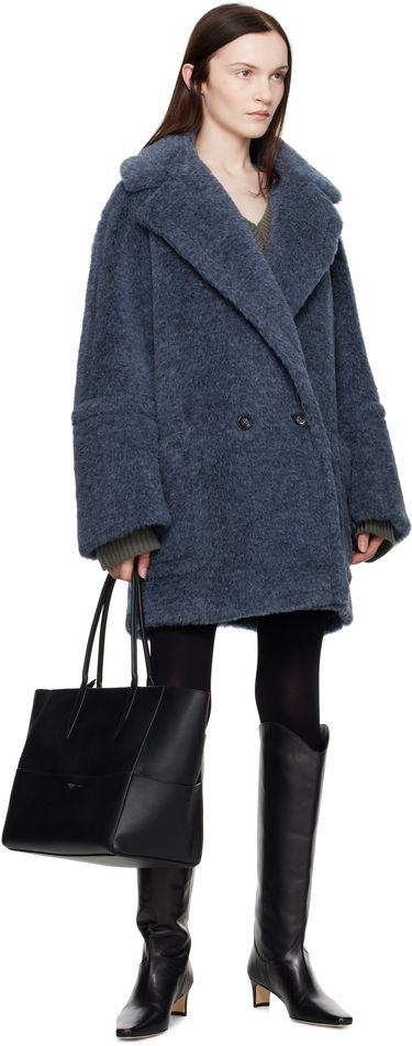 Палта Max Mara Double-Breasted Faux Fur Coat Синьо | 2421016142600 MM10506, 3