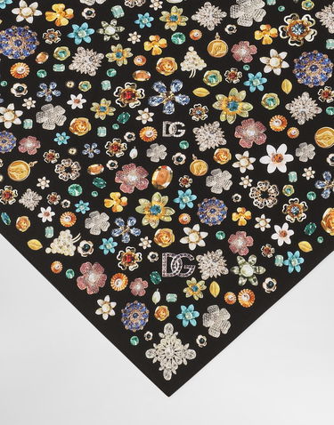 Шал Dolce & Gabbana Dolce & Gabbana Silk Twill Jewel Print Stole Черно | FS326AGDDAYHN5SA, 1