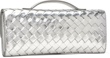 Дамска чанта Bottega Veneta Bottega Veneta Andiamo Woven Leather Clutch Металик | 741511 V4P12, 2