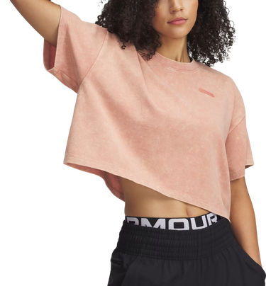 Съкратен топ Under Armour Under Armour HWT Wash Short Sleeve T-Shirt Розово | 1389747-696, 0