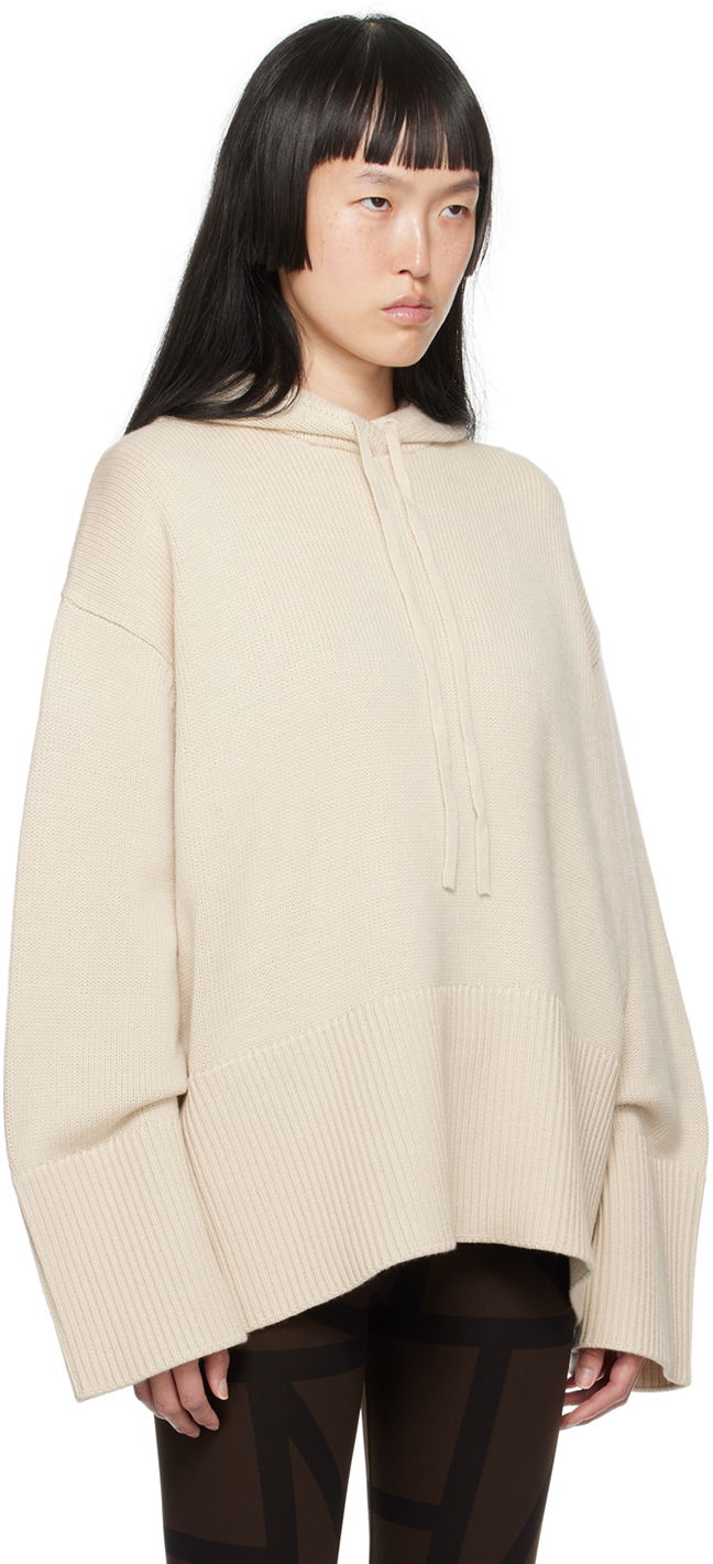 Пуловер TOTEME TOTEME Signature Knit Hoodie Бежово | 234-WRTWTP166-YA0008, 1